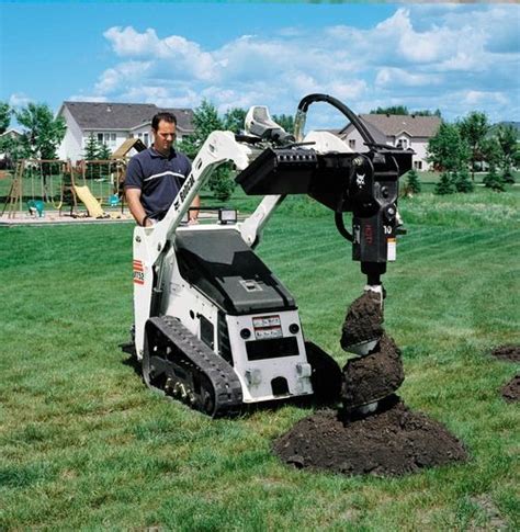 bobcat auger attachment for mini excavator|bobcat post hole digger attachment.